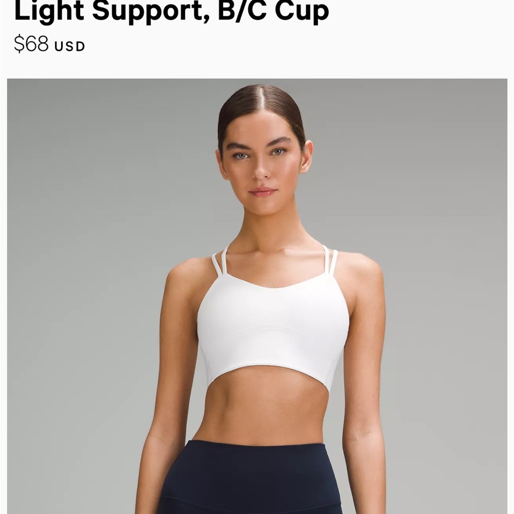Lululemon like a cloud, longline bra, light support B/C cup.